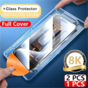 1-2PCS 8K Dust Glass For iPhone 15 13 12 14 Pro Max HD