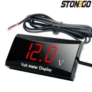 STONEGO Mini 12V LED Waterproof Display Voltmeter