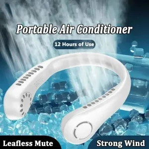 1200mAh Mini Neck Mounted Fan Portable Bladeless Neck Rechargeable