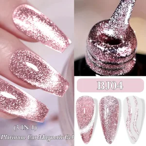 LILYCUTE 7ML 3 IN 1 Platinum Rose Gold Cat Magnetic Gel