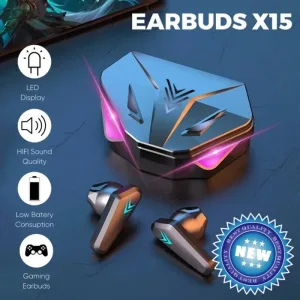 X15 TWS Wireless Earphone Bluetooth Headphone 65ms Low Latency Earbud