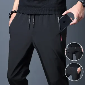 Men's Casual Pants Stretch Slim Fit Elastic Waist Jogger Korean