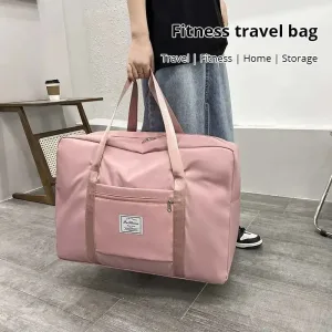 1pc Pink/Blue/Grey Travel Large Capacity Storage Bag Zipper Portable