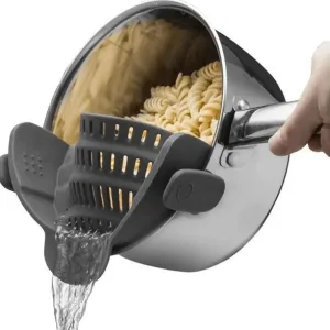 1pc Adjustable Silicone Clip-On Strainer for Pots, Pans,