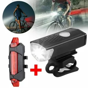 MTB Bike Front Lights USB LED Rechargeable Waterproof Mountain