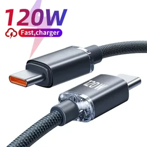 120W USB C to Type C Cable for iPhone 15 Pro Max PD Fast