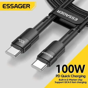 Essager 100W C To C Type C Cable USB C PD Fast Charging
