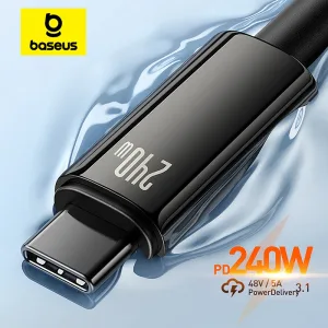 Baseus 240W USB C Cable for iPhone 15 PD3.1 Supercharge for Macbook