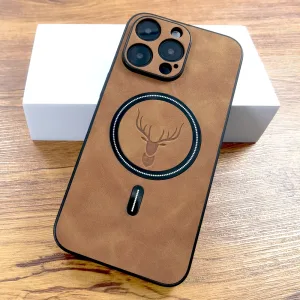 Luxury PU Leather Deer Case For iPhone 15 14 13 12 11 Pro